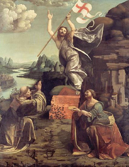 Giovanni Antonio Boltraffio The Resurrection of Christ with SS. Leonard of Noblac and Lucia China oil painting art
